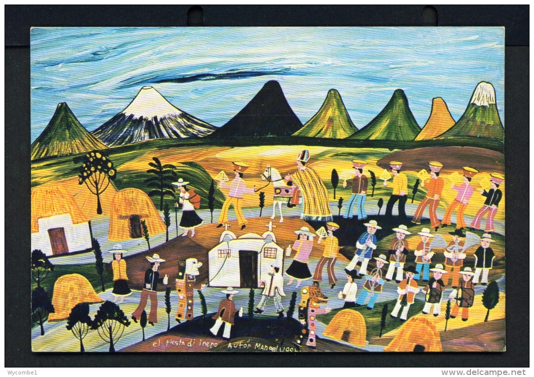 ECUADOR  -  Tigua  Aboriginal Art  Unused Postcard - Ecuador