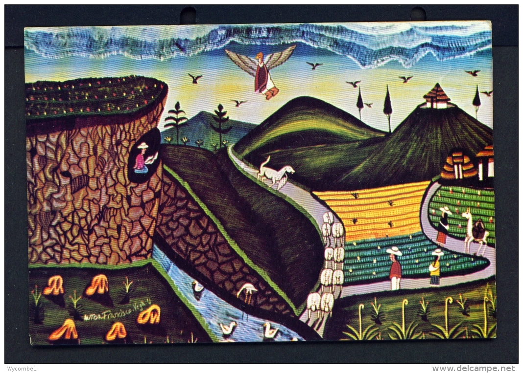 ECUADOR  -  Tigua  Aboriginal Art  Unused Postcard - Ecuador