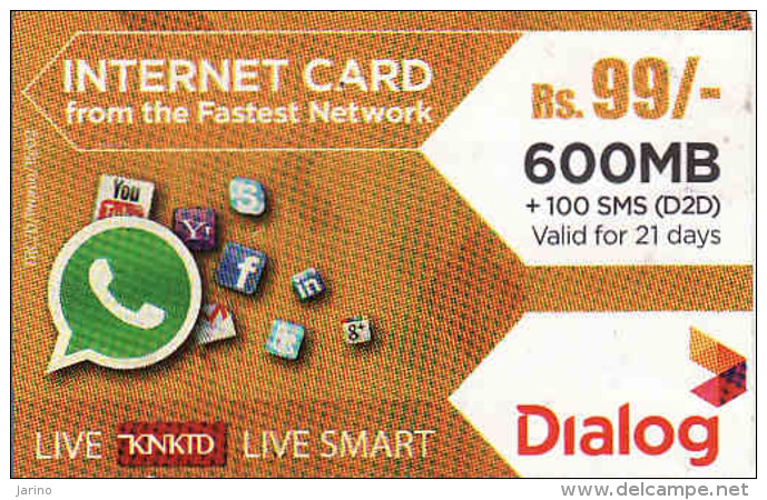 Sri Lanka Prepaid Internet Card 99 Rs Dialog - Autres & Non Classés