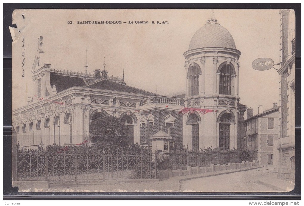 = Carte Postale Saint Jean De Luz, Le Casino, Inscription Chocolat Louis à L'emplacement Du Timbre - Saint Jean De Luz