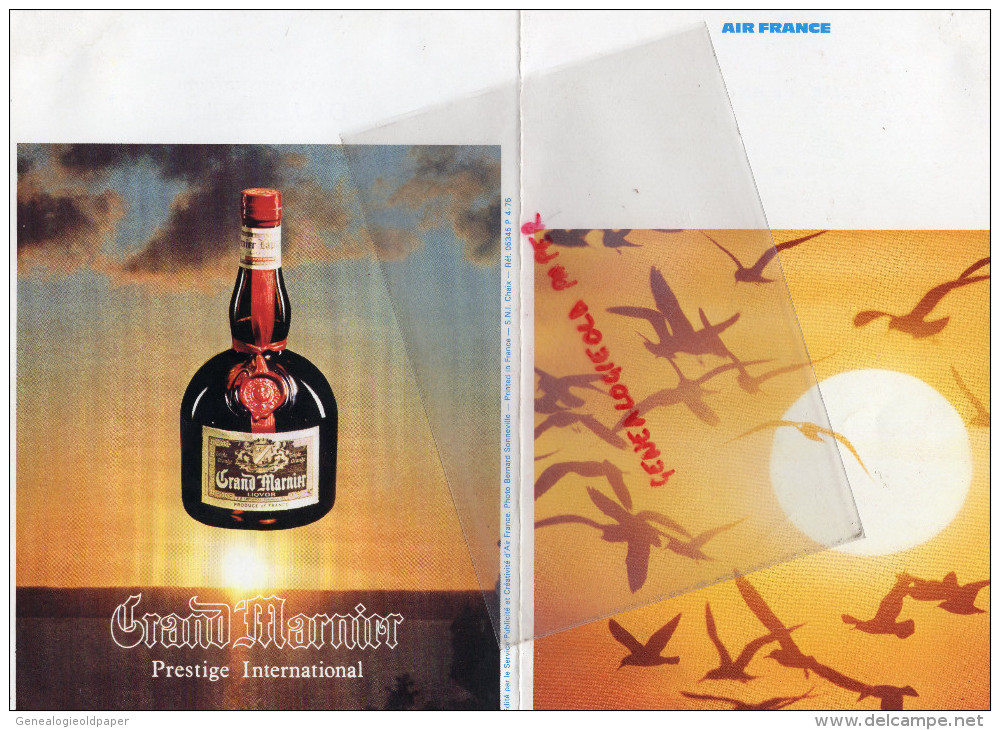 AIR FRANCE - MENU PARIS TEHERAN EN BOEING JET CONTINENTAL- BEYROUTH- AVIATION- AVION-GRAND MARNIER - Menus