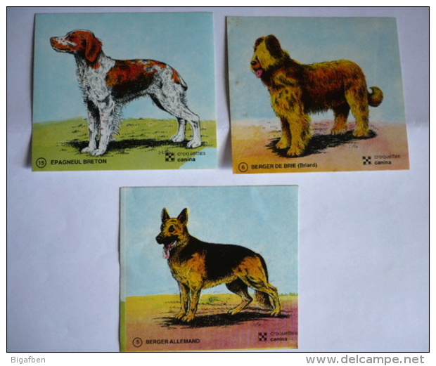 Autocollants / Lot 3 Images Publicitaires Croquettes CANINA / Chiens - Stickers