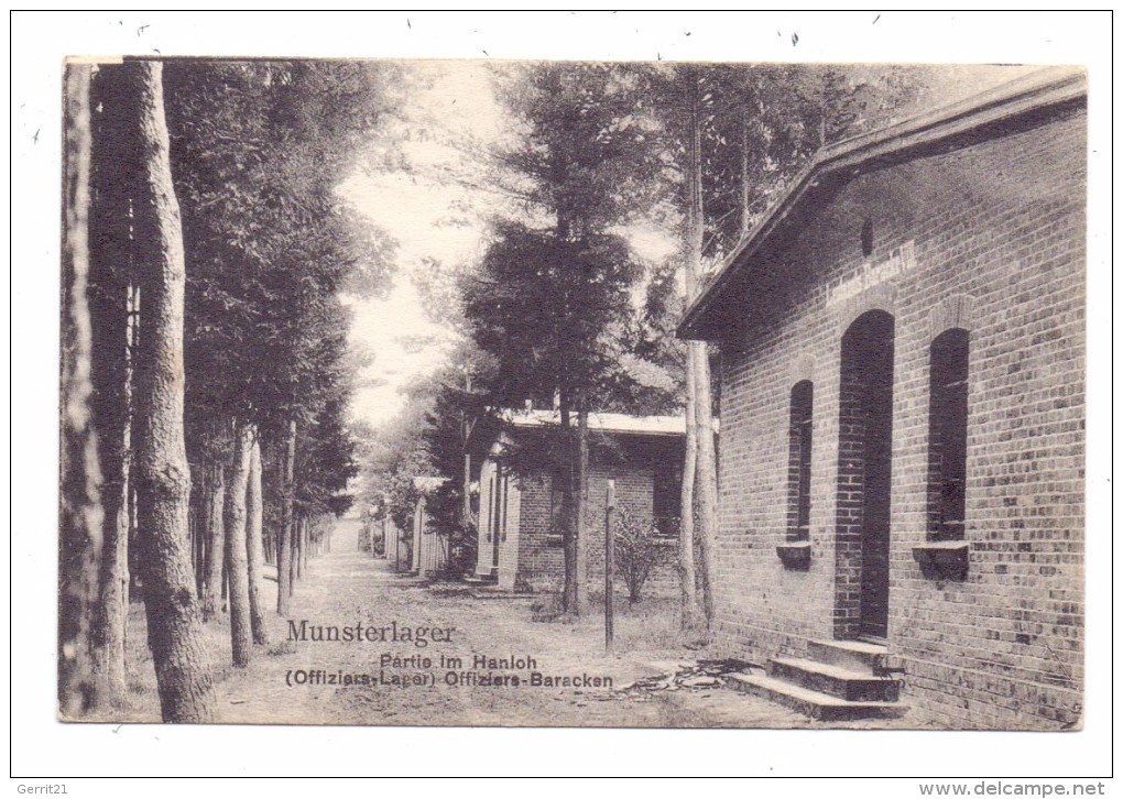 3042 MUNSTER, Munsterlager, Partie Im Hanloh, Offiziers-Baracken, 1910 - Munster