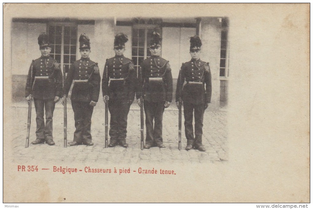 Carte PR. 354  - Belgique -  Chasseurs à Pied - Grande Tenue - Uniformes