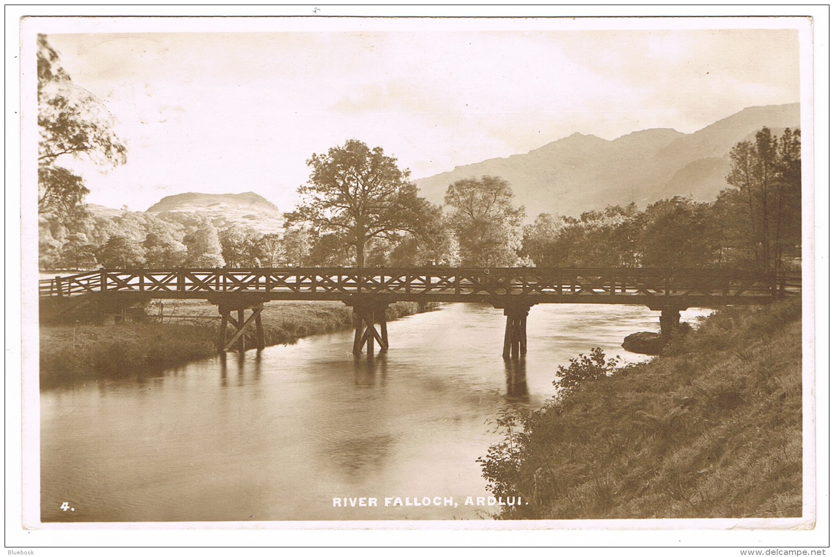 RB 1098 - 1927 Real Photo Postcard - River Falloch &amp; Bridge - Ardlui Dunbarton Scotland - Dunbartonshire