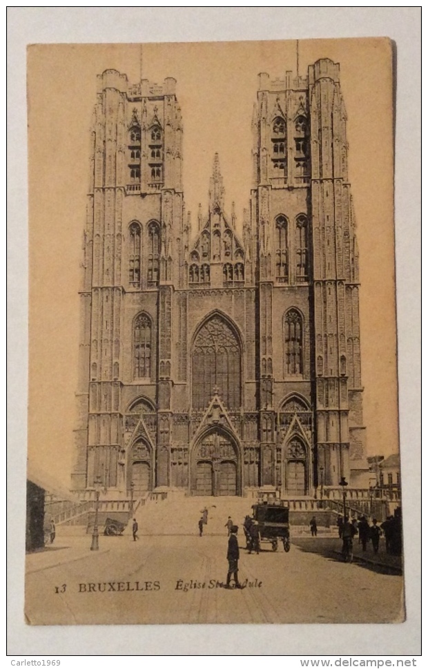 BRUXELLES EGLISE STE GUDULE 1911 VIAGGIATA FP - Cafés, Hotels, Restaurants