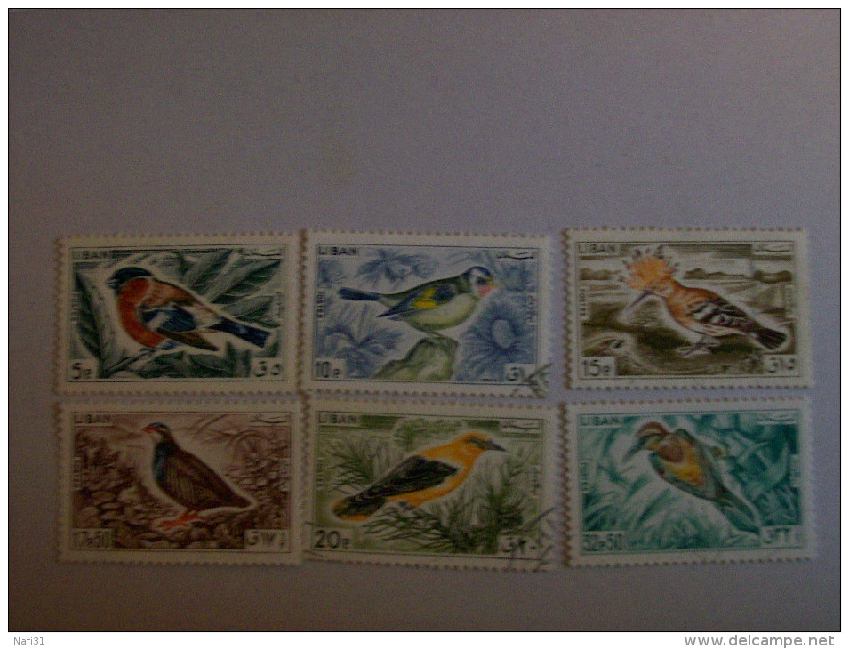 Liban Série Oiseaux N°250 à 255 OB  Annee 1965 - Libanon