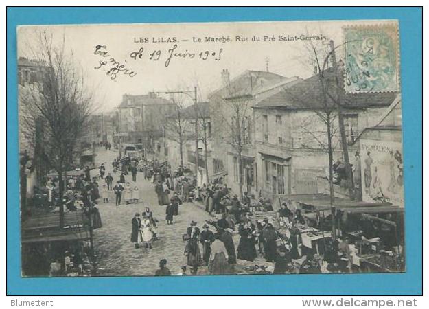 CPA - Métier Marchands Ambulants Marché Rue Du Pré Saint-Gervais LES LILAS 93 - Les Lilas