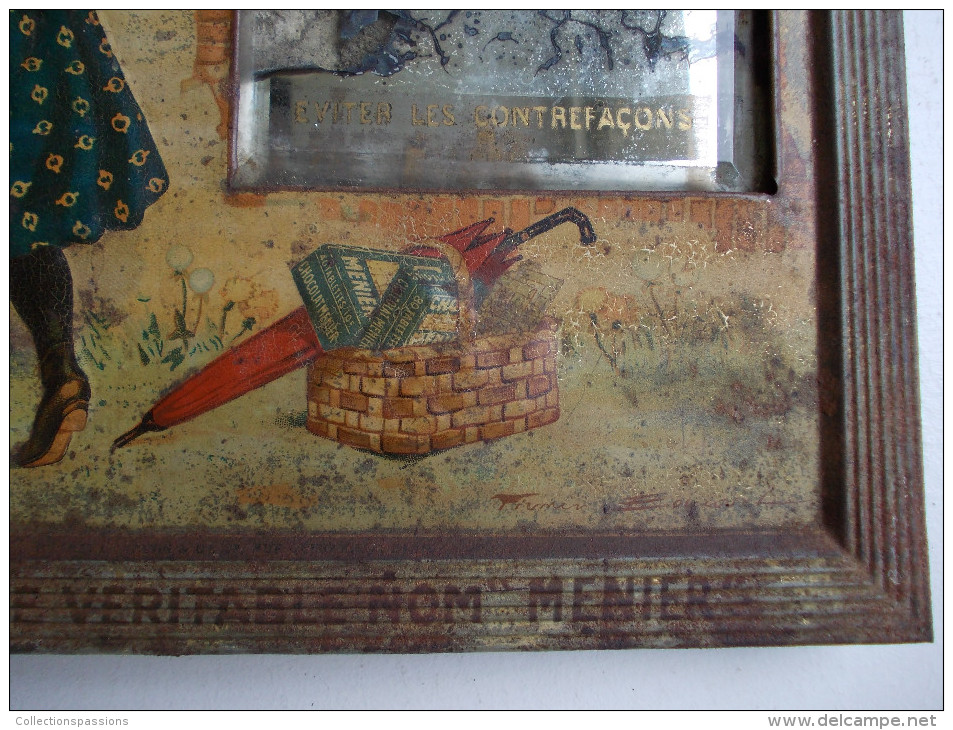 - Ancienne Plaque En Tôle " CHOCOLAT MENIER " - Firmin Bouisset - - Alimentaire