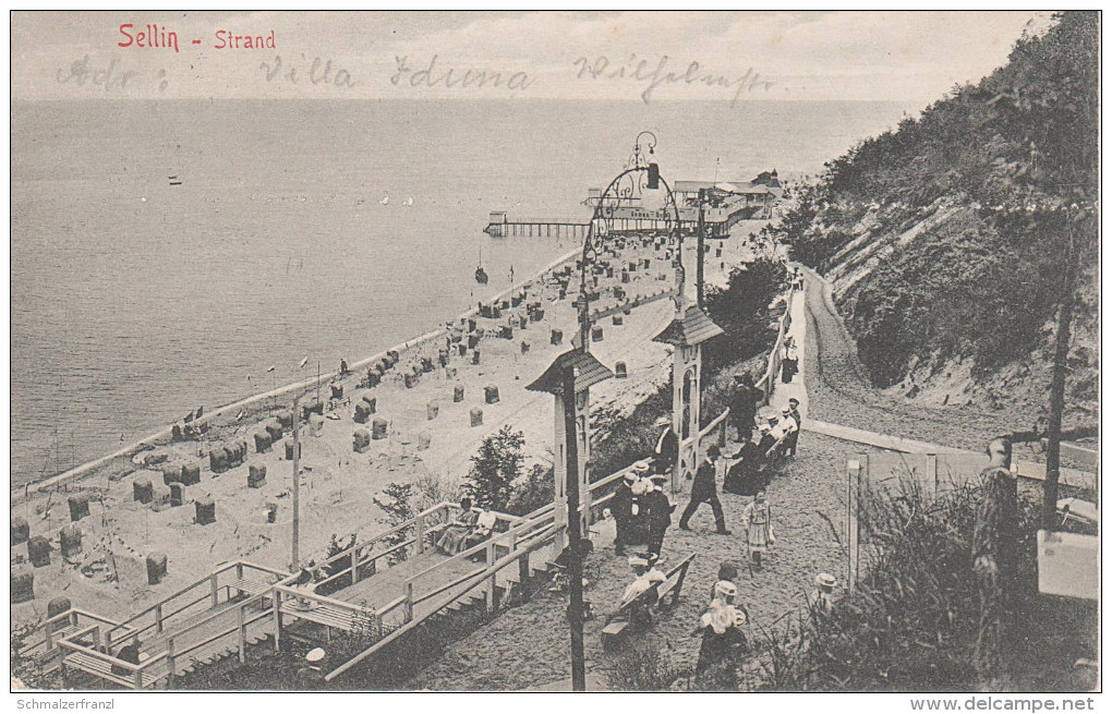 AK Ostseebad Sellin Strand Seebrücke Treppe Aussicht Insel Rügen Bei Baabe Göhren Lancken Granitz Binz Zirkow Putbus - Sellin