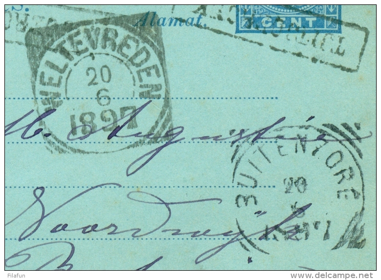 Nederlands Indië - 1897 - Haltestempel TJITJOEROEK Op Briefkaart Naar Batavia - Nederlands-Indië