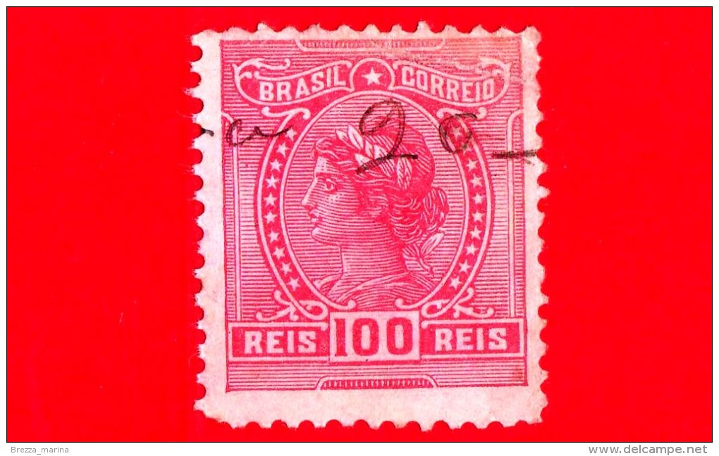 BRASILE - Usato - 1918 - Allegoria Della Repubblica Ed Istruzioni - 100 Reis - Used Stamps