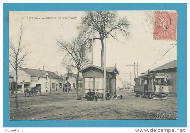 CPA 1 - Chemin De Fer Train - Station Du Tramway ANTONY 92 - Antony