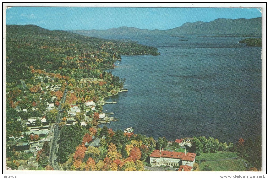 Aerial View Looking North From Lake George Village - 1952 - Lake George