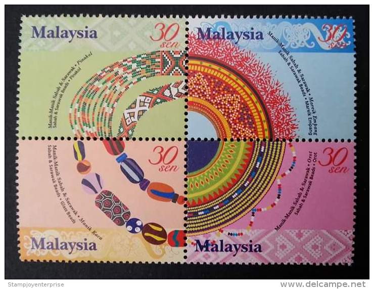 Malaysia Sabah & Sarawak Beads 2001 Traditional Arts Handicrafts Bead (stamp) MNH - Malaysia (1964-...)