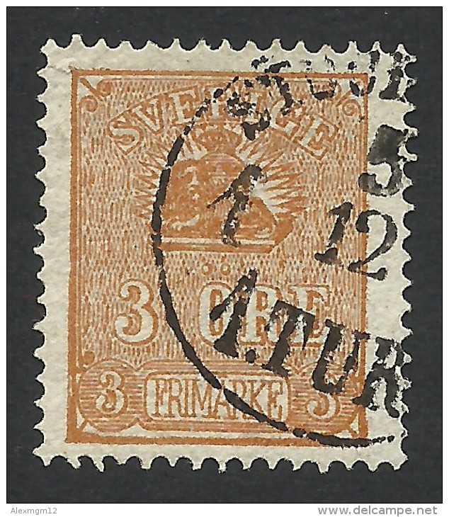 Sweden, 3 O. 1862, Sc # 13, Mi # 14, Used. - Usados