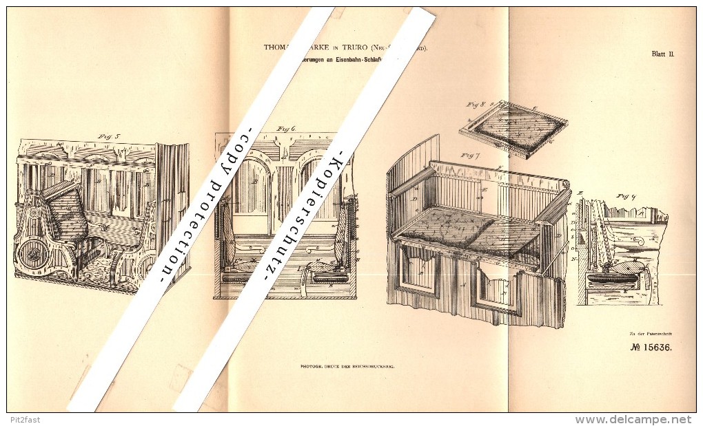 Original Patent - Thomas Clarke In Truro , Nova Scotia , 1880 , Railway Sleeper , Railroad !!! - Railway