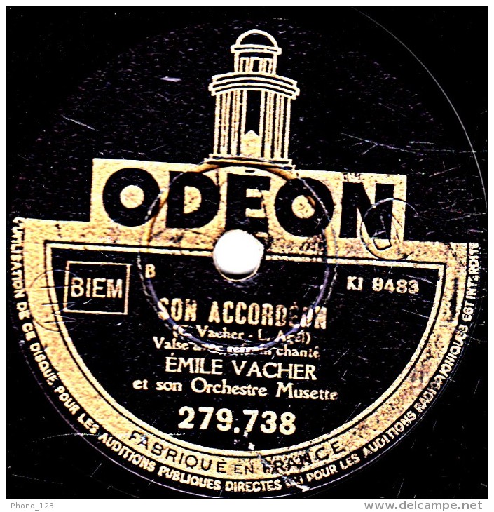 78 Trs - état TB -  Emile VACHER - MON P'TIT BAR - SON ACCORDEON - 78 Rpm - Schellackplatten