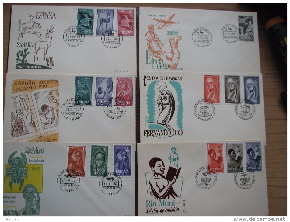 Brief 31 - Spanien - Espana - Fernando Poo - IFNI - Rio Mundi - Sahara - 1959/61 - Primere Dia Emision - FDC - 15 Briefe - Sonstige & Ohne Zuordnung