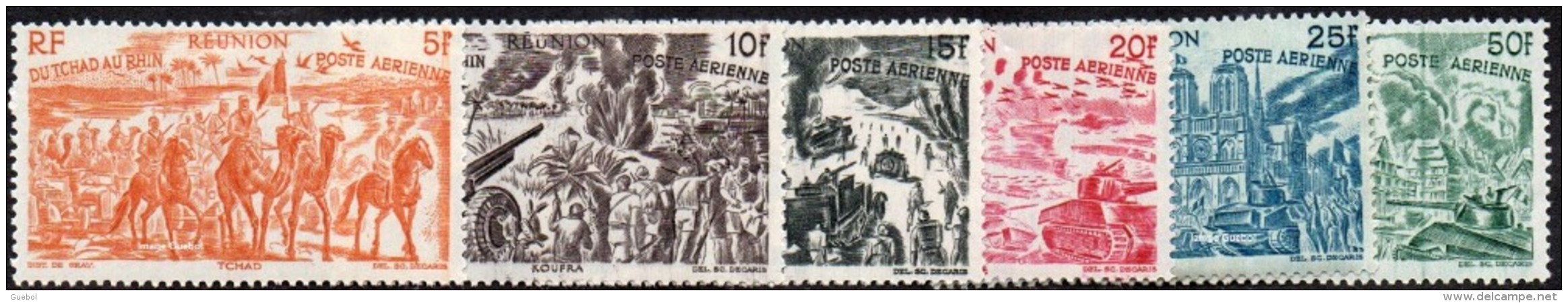 Réunion - N° PA 36 à 41 * Avion - Du Tchad Au Rhin - Airmail