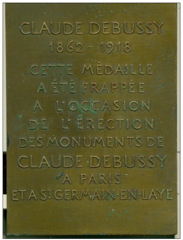 Médaille Claude Debussy 1862-1918. Signée Turin (1932) - Bronzes