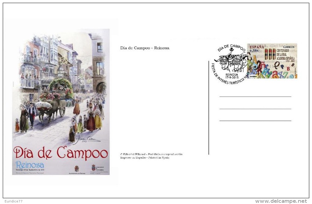 Spain 2014 - Special Postmark Postcard - DÍA DE CAMPOO/REINOSA - Otros & Sin Clasificación