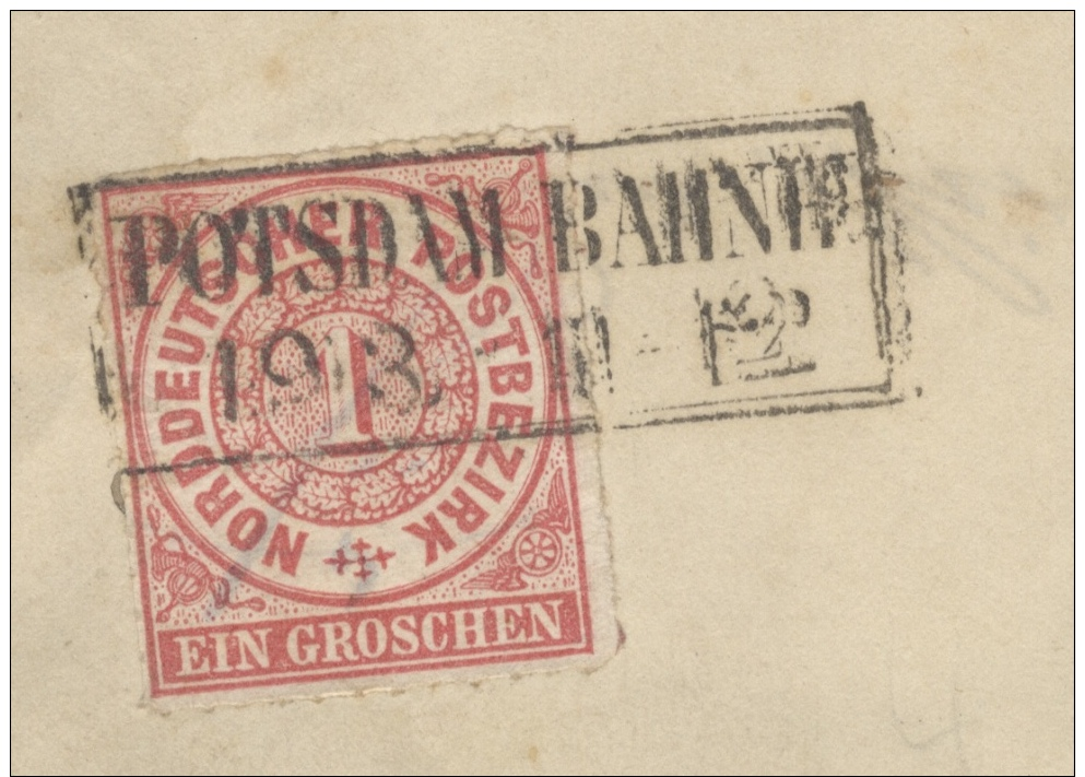 B318 NDP Brief 1868 2 X Gelaufen Mi. 4 Rahmenstempel Potsdam Bahnhof N. Wettin, Zuvor Portopflichtige Dienstsache - Sonstige & Ohne Zuordnung