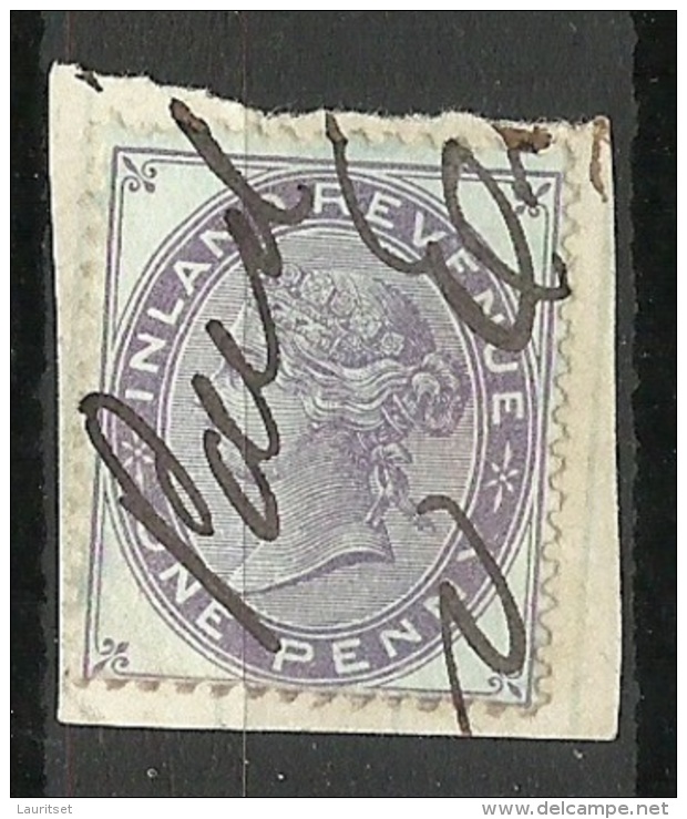 Great Britain Old Revenue Tax Stamp Inland Revenue Queen Victoria 1 Penny O - Service