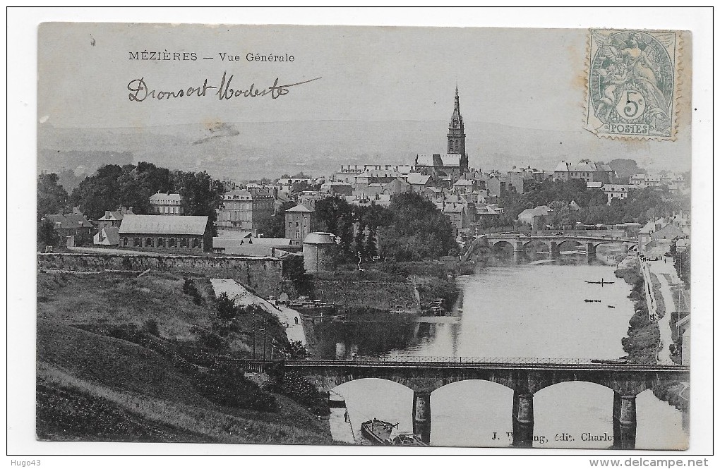 MEZIERES EN 1906 - N° 4 - VUE GENERALE - CPA VOYAGEE - Autres & Non Classés