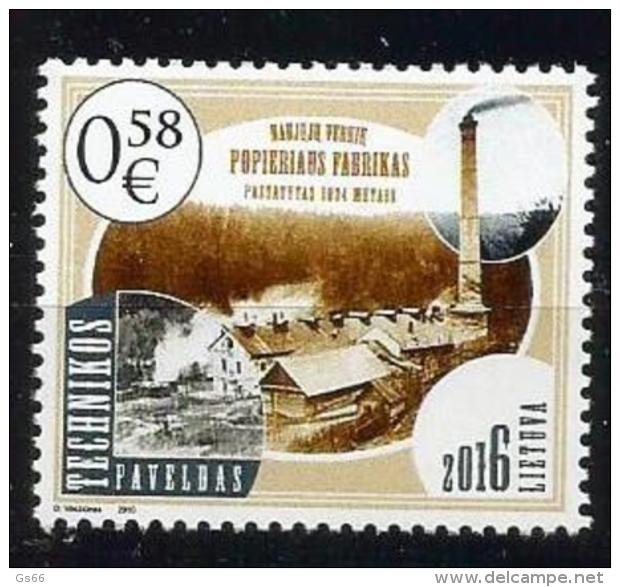 Litauen, 2016, 1214, 100. Technische Denkmäler: Papiermühle In Naujieji Verkiai, Vilnius  MNH **, - Lituania