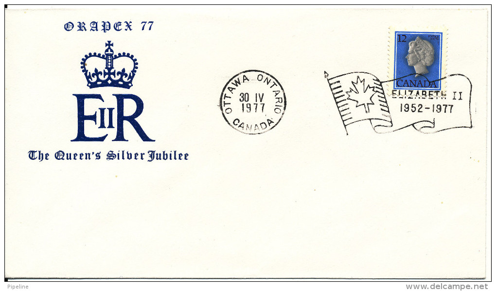 Canada Orapex 77 The Queen´s Silver Jubilee Ottawa Ont. 30-4-1977 (cover Number 610 Of 1000) - Covers & Documents