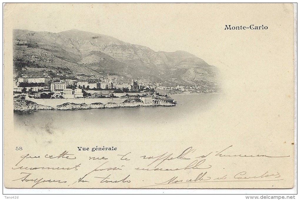 LCTN41- MONACO CPA AFFRANCHISSEMENT DOUBLE TPM MONACO ET TPM FRANCE 1/12/1901 - Lettres & Documents