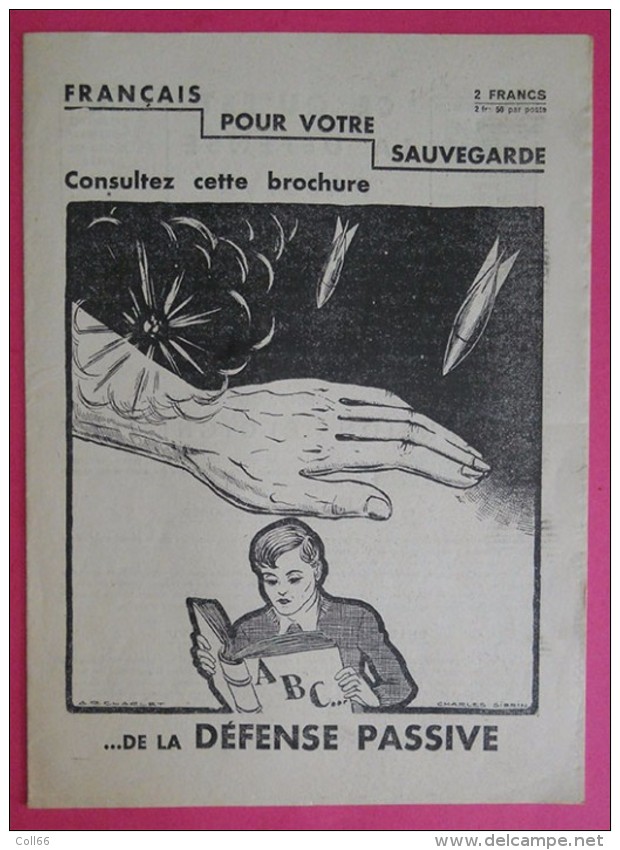 Ww2 Protection Contre Les Bombes Gaz Mitraille Défense PassiveBrochure Illustrée Français Pour Votre Sauvegarde 21x28.5c - Documents Historiques