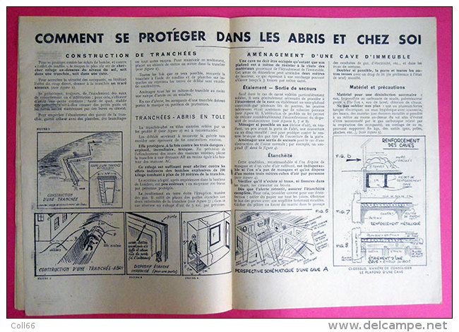 Ww2 Protection Contre Les Bombes Gaz Mitraille Défense PassiveBrochure Illustrée Français Pour Votre Sauvegarde 21x28.5c - Documents Historiques