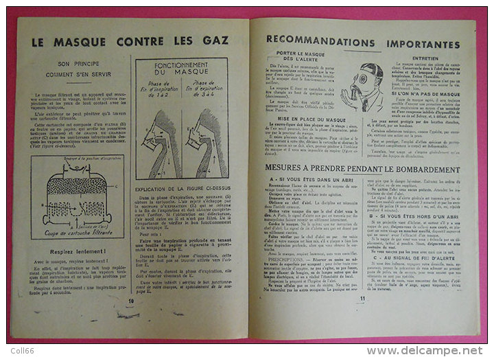 Ww2 Protection Contre Les Bombes Gaz Mitraille Défense PassiveBrochure Illustrée Français Pour Votre Sauvegarde 21x28.5c - Documents Historiques