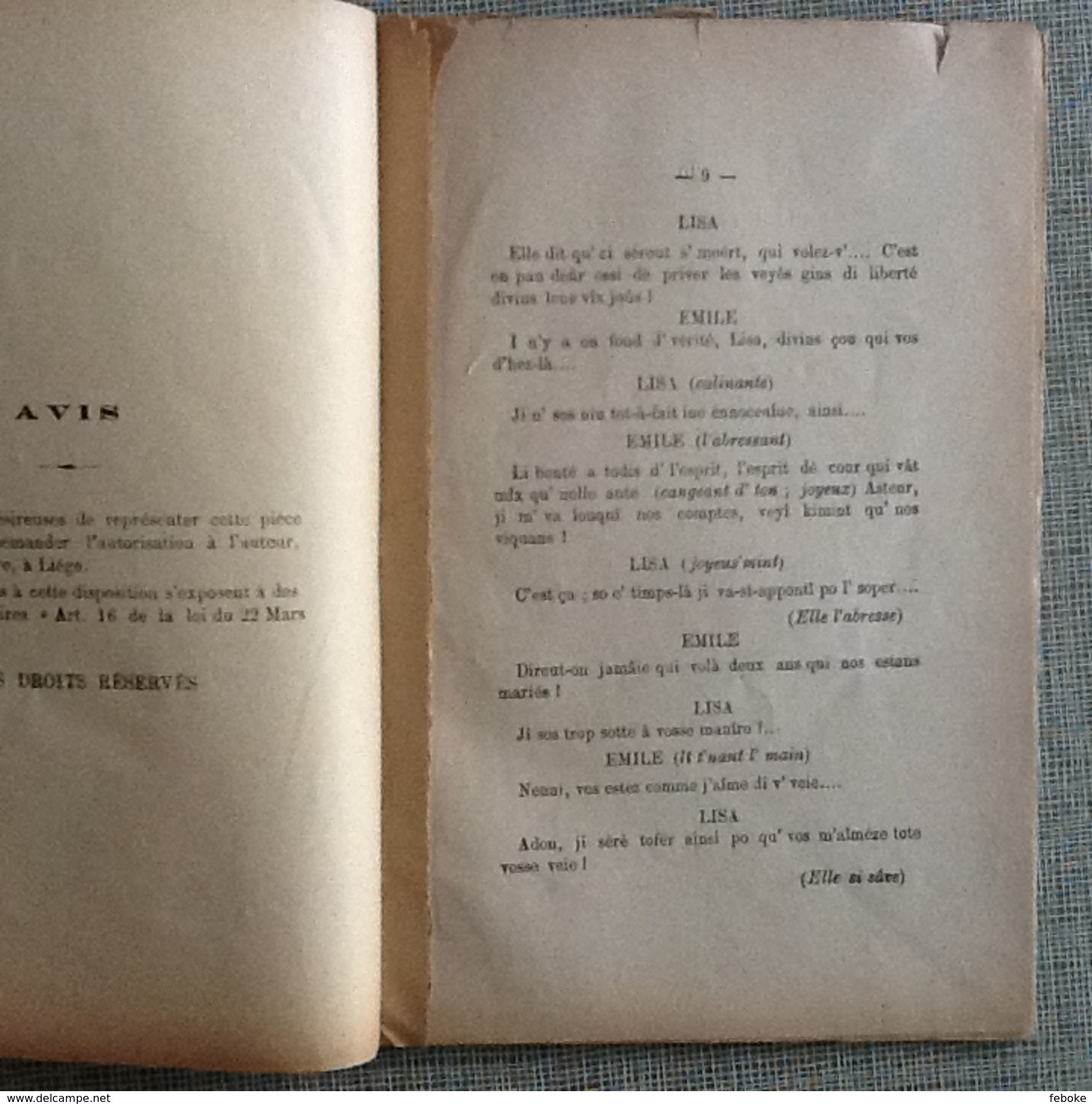 AMOUR NI FAIT NIN COMPTE, COMÈDEIE ÈN INE AKE, THÉOPHILE BOVY, 1905, LIVRET THEATRE WALLON - Théâtre