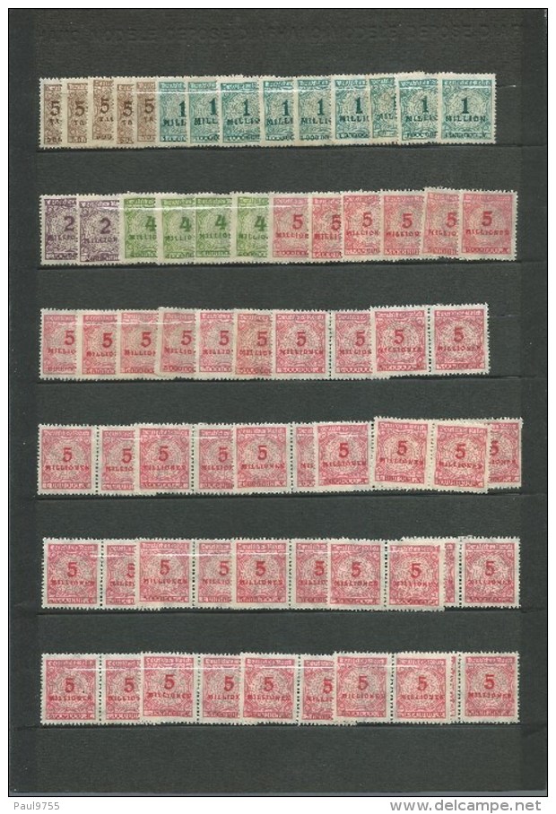 DEUTSCHE REICH 1923 INFLATION LOT FOND DE COLLECTION DANS Mi 313-331 MH/* 166 TIMBRES 3 SCANS - Neufs