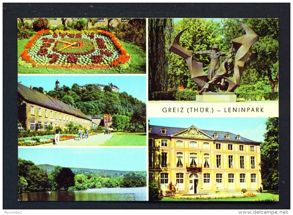 GERMANY  -  Greiz  Lenin Park  Multi View  Unused Postcard - Greiz