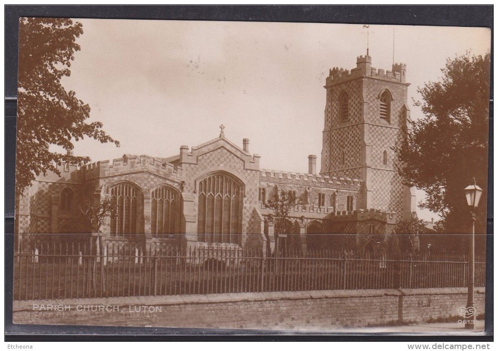 = Carte Postale Angleterre Parish Church Luton -Eglise De La Paroisse De Luton - Destination France 2 Timbres Au Verso - Andere & Zonder Classificatie