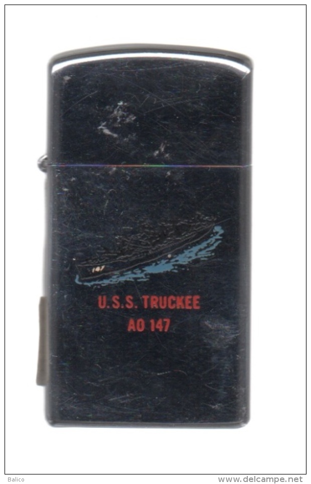 ZIPPO - U.S.S. TRUCKEE - AD-147 - Slim Chromé, Année 1976 - Réf, 649 - Zippo