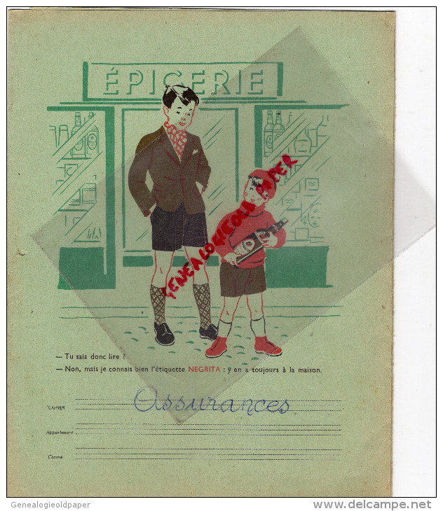 33 - BORDEAUX - PROTEGE CAHIER NEGRITA- BARDINET- EPICERIE-MODELES ECRITURE -DATES HISTOIRE-FLEUVES - Lebensmittel