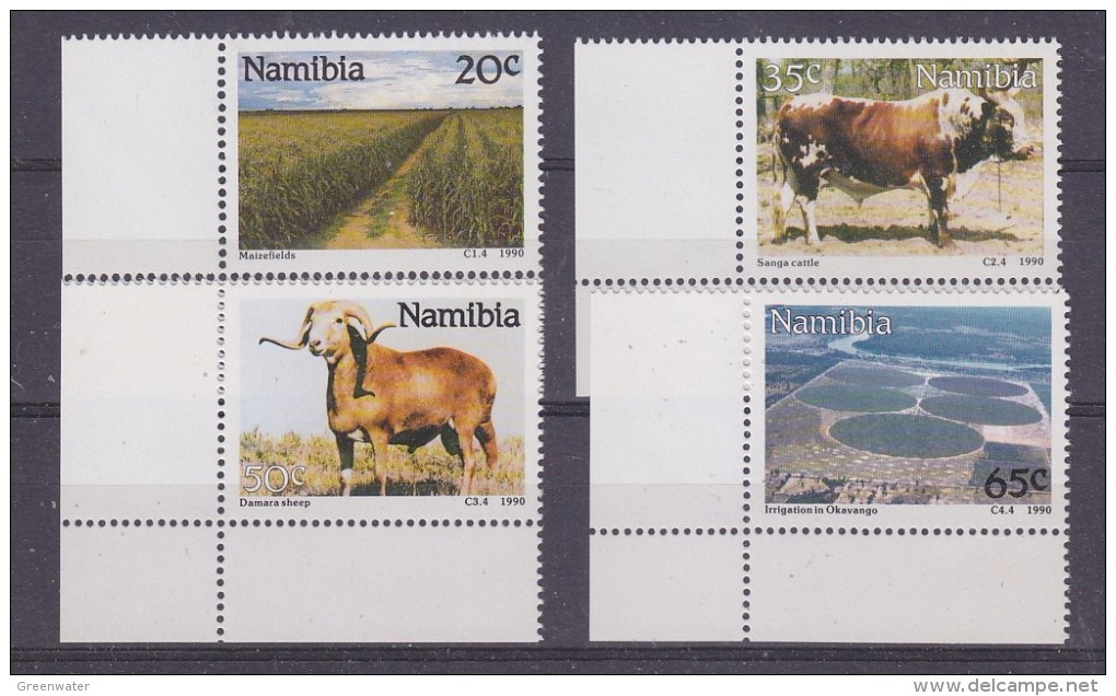 Namibia 1990 Farming 4v (corner) ** Mnh (30484A) - Namibië (1990- ...)