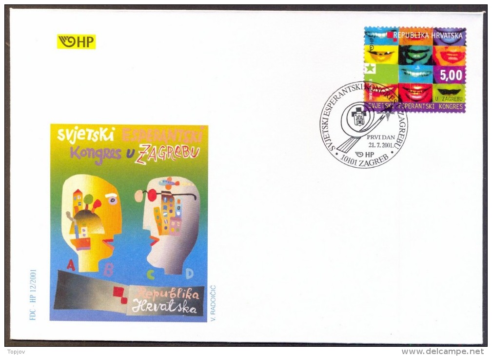 CROATIA - HRVATSKA - ESPERANTO CONGRES - MOUTH - LIPS - FDC - 2001 - Esperanto