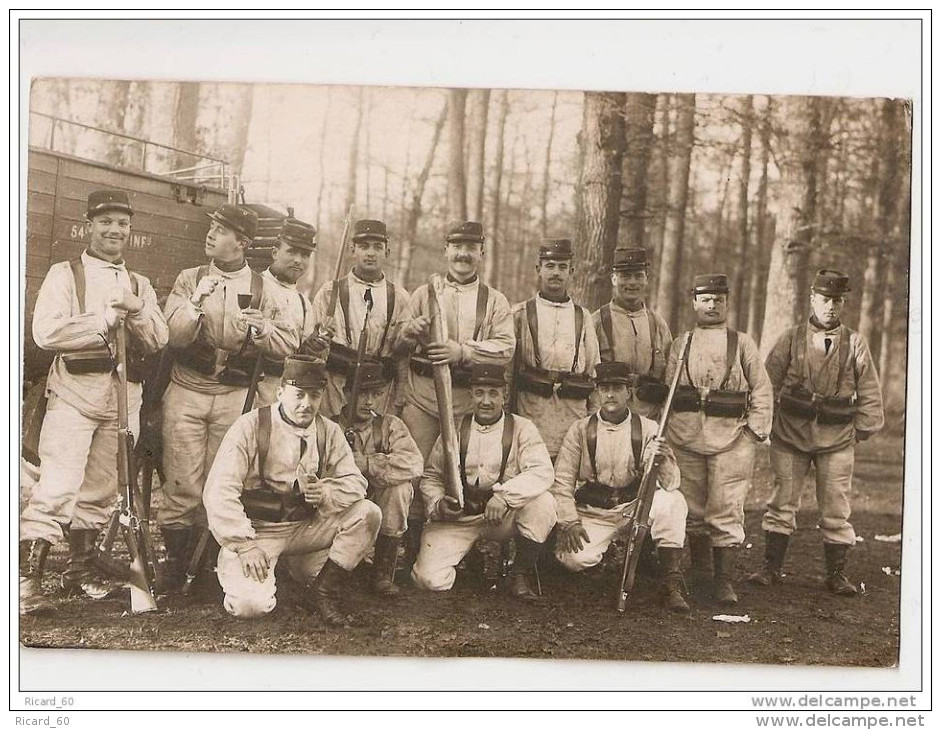 Carte Photo Militaria, 54°RI En Tenue Plus Camion , Compiègne - Regiments