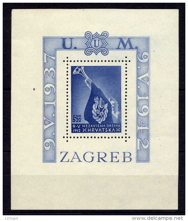 Kroatien (NDH) 1942 Mi Block 3 A ** [200616XVI] - Croatia