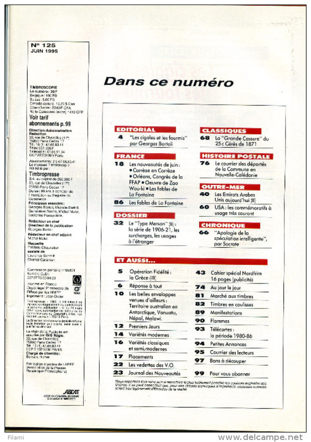 Timbroscopie N.125,Merson-Proche Orient,USA Usage Courant,Cérès 25cNouvelle-Calédonie 1872-80,La Fontaine - Francesi (dal 1941))