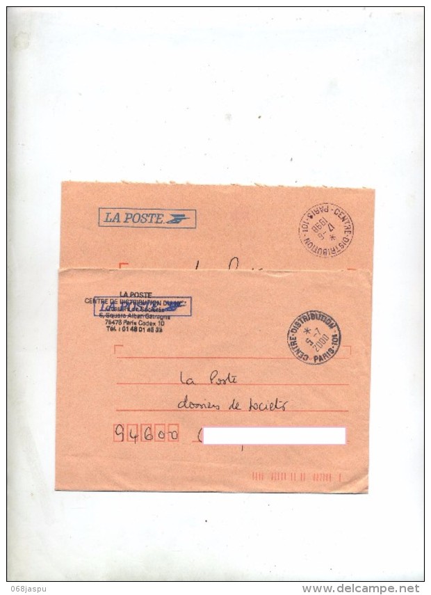 Lot 2 Lettre Franchise Cachet Paris Distribution - Cachets Manuels