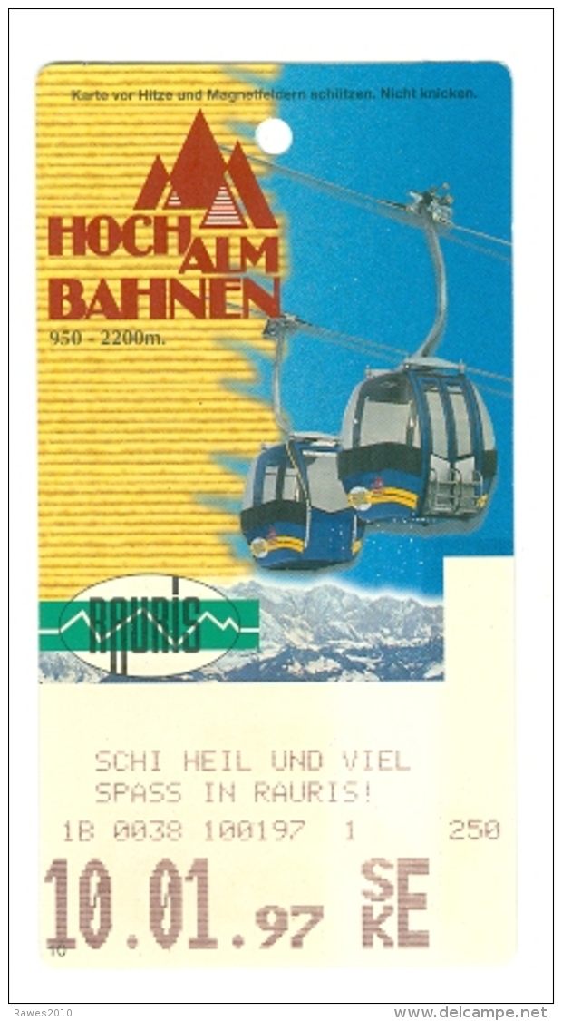 Österreich Rauris Seilbahnkarte 1997 Hochalmbahnen Kabinenbahn - Rauris