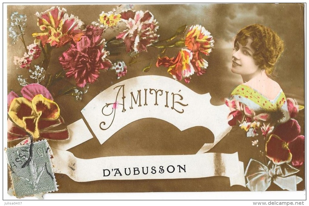 AUBUSSON (23) Carte Fantaisie Amitié De - Aubusson