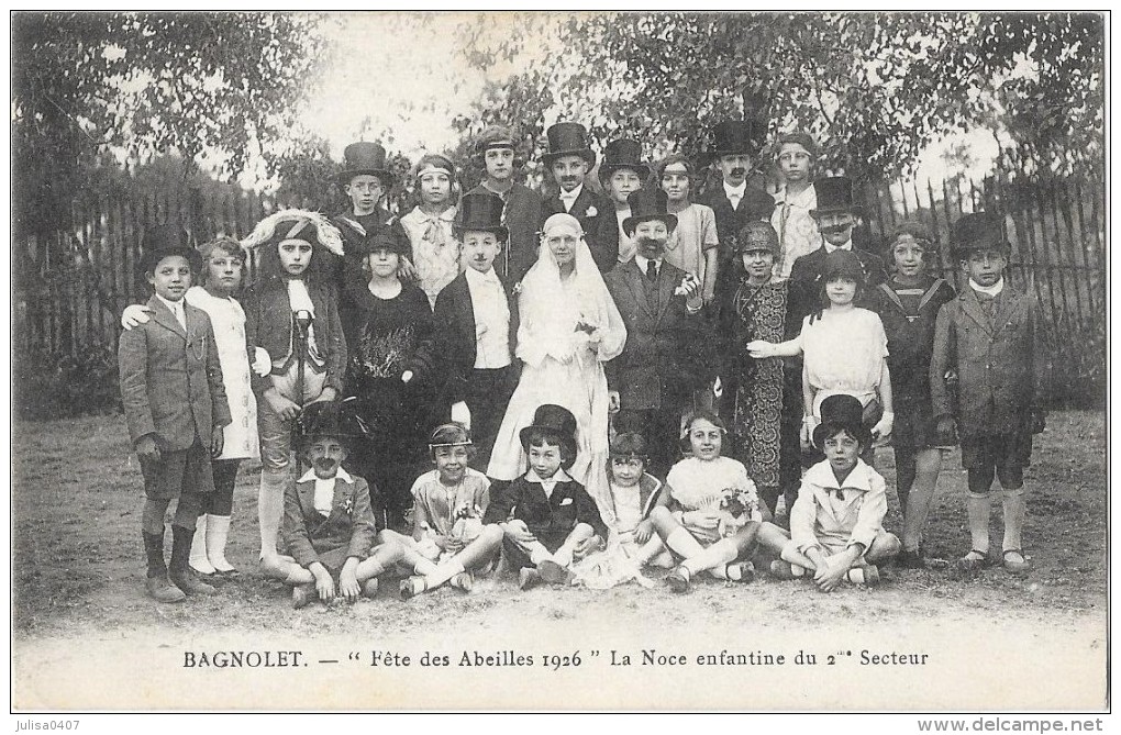 BAGNOLET (93) Fete Des Abeilles 1926 Noce Enfantine Belle Animation - Bagnolet